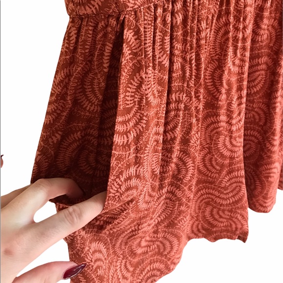 Hinge Rust Patterned Rust Romper Med NWT $79 - Picture 5 of 12